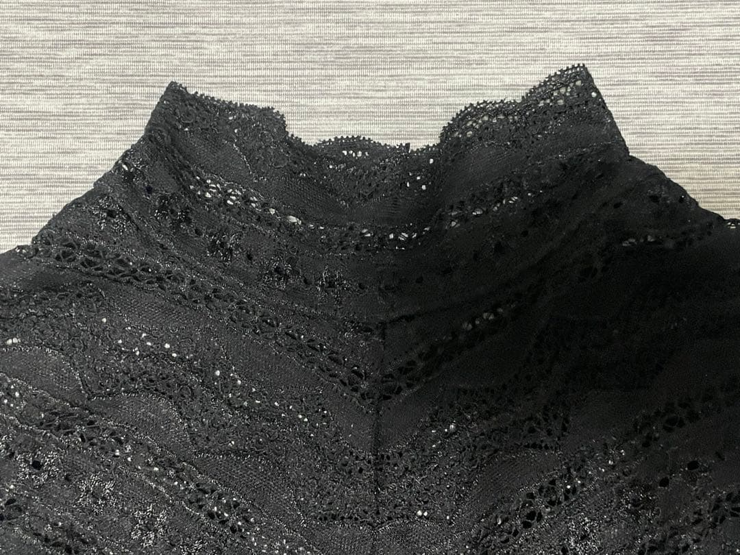 rosemunde ロサムンド silk シルク混ハイネックレースインナー 黒