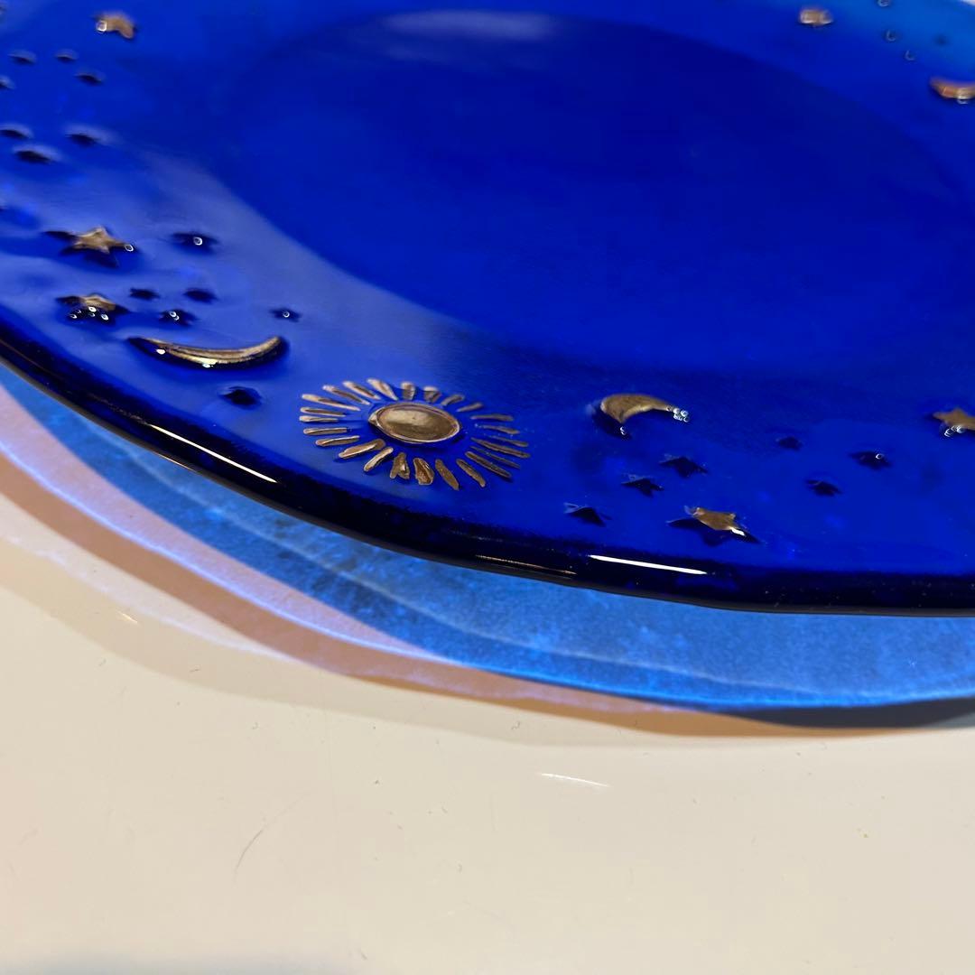 IVV アイブイブイ イタリア製 大皿 ブルー 綺麗な青 ガラスプレート