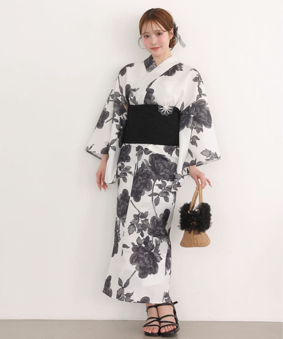 ナイスクラップ セパレート浴衣 作り帯、帯飾りセット 1人で着られる】セパレート浴衣 / 浴衣+作り帯セット（浴衣）｜one