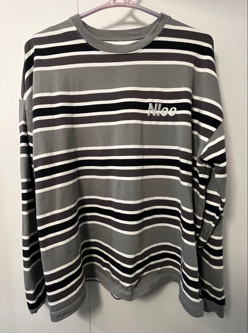 N!ce border long sleeve tee (GREY) N!ce (GREY)