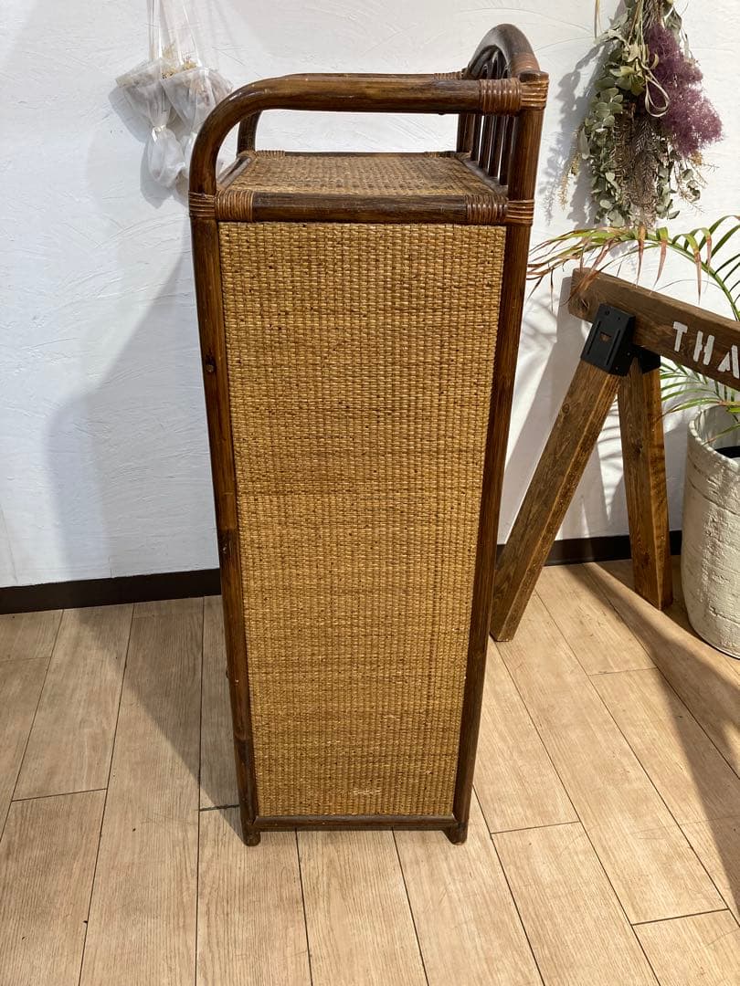 ラタン籐チェスト 家具 6段 タンス レトロ アンティーク - メルカリ