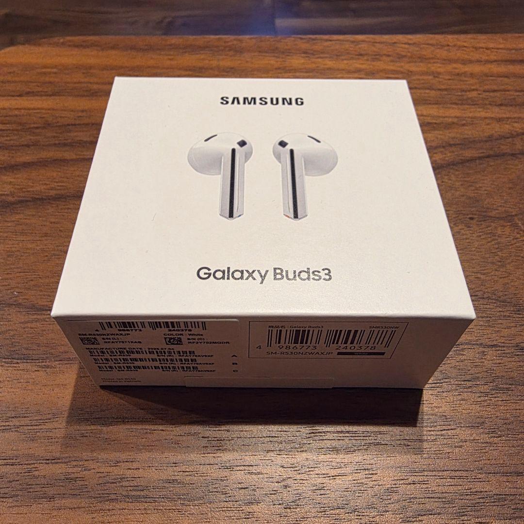 【新品】Galaxy Buds3 SM-R530NZWAXJP ホワイト SAMSUNG（サムスン） Galaxy Buds3 ホワイト ノイズキャンセリング対応