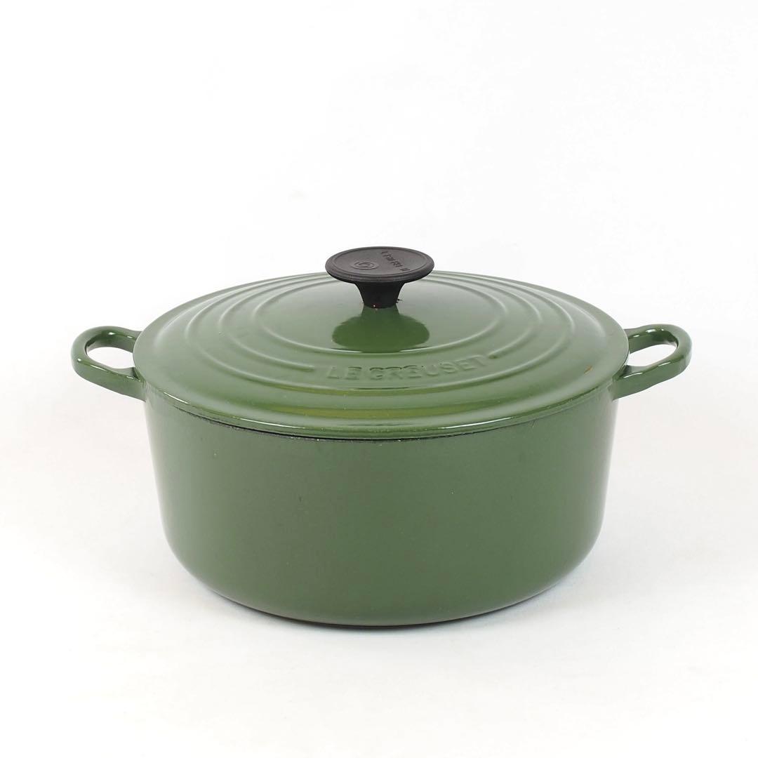 ル・クルーゼ ココットロンド モスグリーン24cm ホーロー 両手鍋 ル・クルーゼ ルクルーゼ Le Creuset 両手鍋 シグニチャー ココット