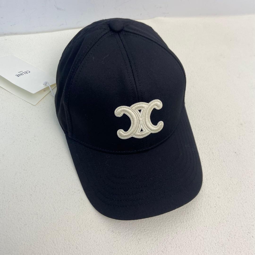 CELINE ブラック ロゴ刺繍 ベースボールキャップ サイズ M 中古 - メルカリ