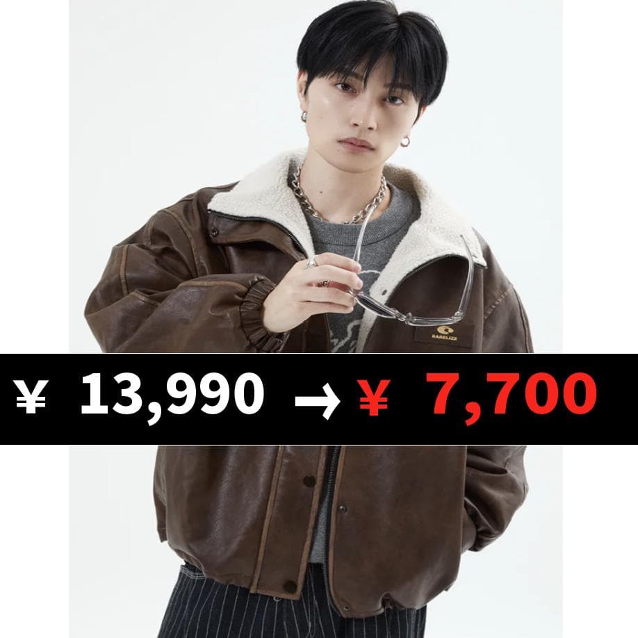 L2084リバーシブルPUレザージャケットM（brown）地底人 - メルカリ