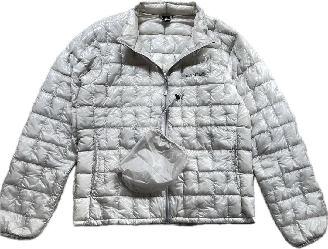 美品】モンベル プラズマ1000ダウンジャケット M 1000FP 白 収納袋