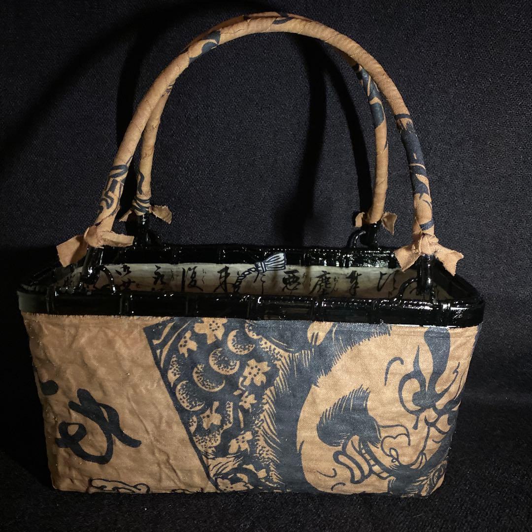 一閑張り 竹籠バック 青森ねぶた 柿渋染め - メルカリ