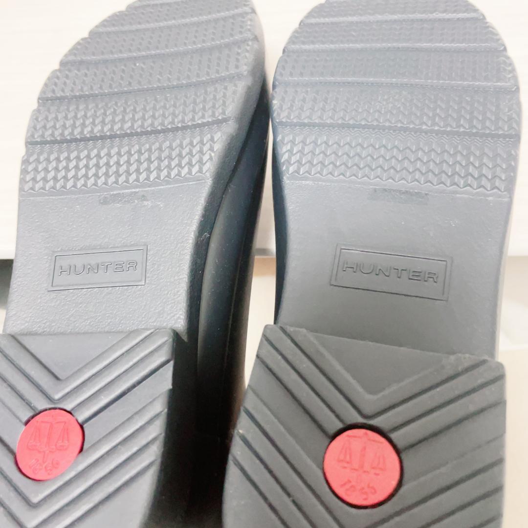 【美品・箱付】HUNTER レインブーツ ロング ブラック 長靴 24.0cm