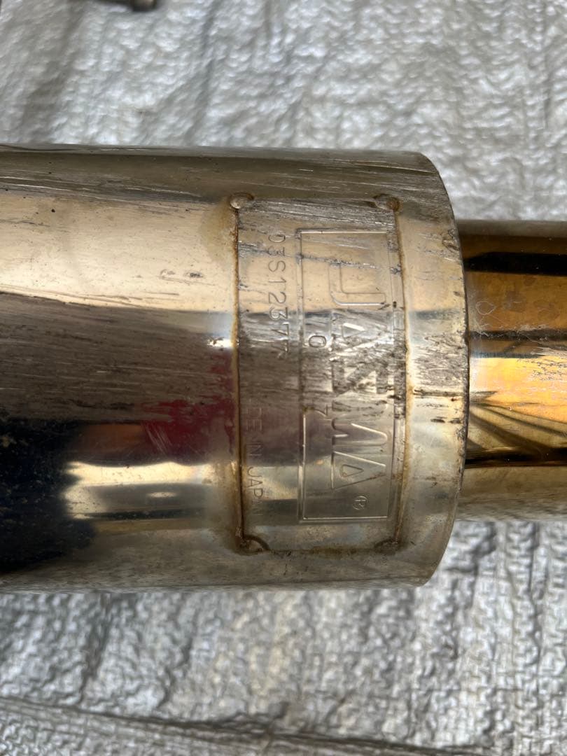 日産 K12マーチ 柿本改 GTbox チタンマフラー ブルーグラデーション