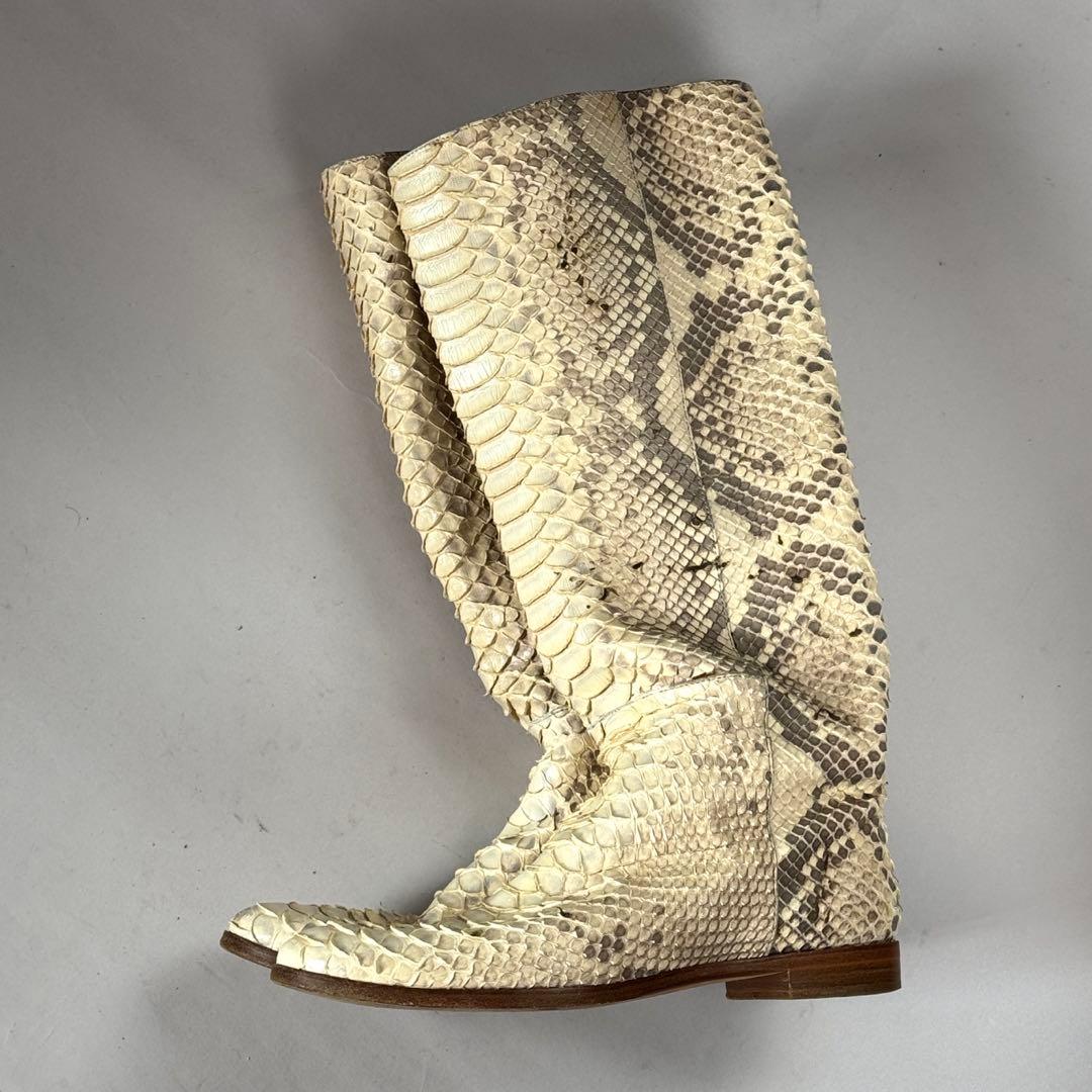 Sergio Rossi パイソン革ロングブーツ　36 1/2 23,5cm Sergio Rossi(セルジオ ロッシ)｜srNORA ロングブーツ/ブラック の通販