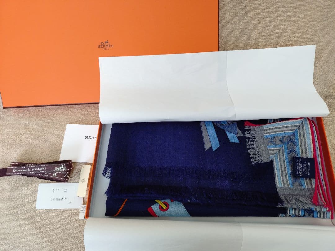 【12/1まで15%引き】Hermès　レクタングル　《エ・グリ・グリ》マフラー