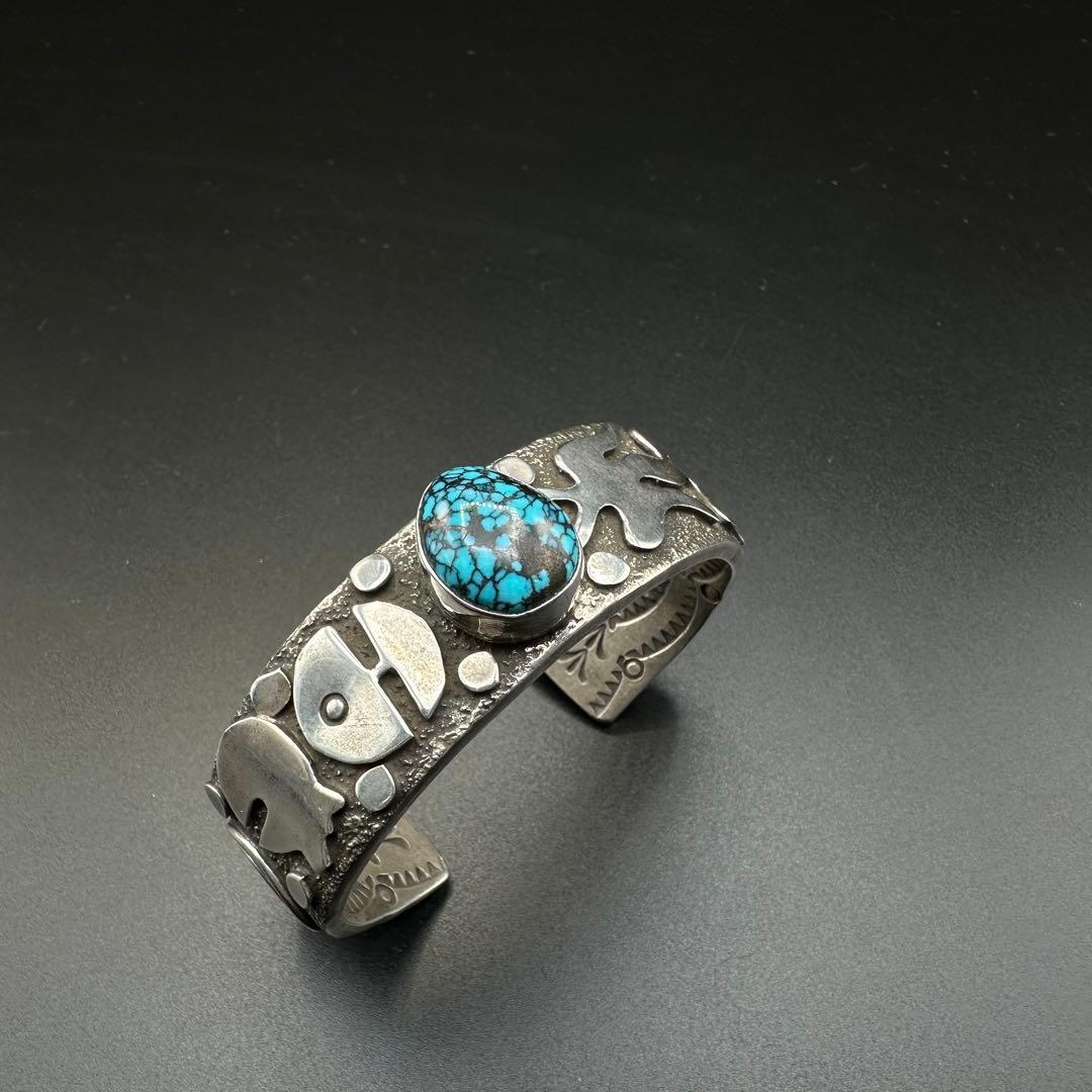 Alex Sanchez ペトログリフ バングル キングマンターコイズ 141mm アレックスサンチェス キングマン ペトログリフ バングル