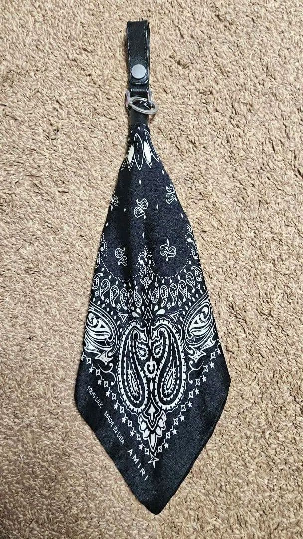 AMIRI バンダナ キーチェーン 黒のペイズリー柄 バンダナ アミリ AMIRI(アミリ) - MA BANDANA KEYCHAIN キーチェーン | cherry