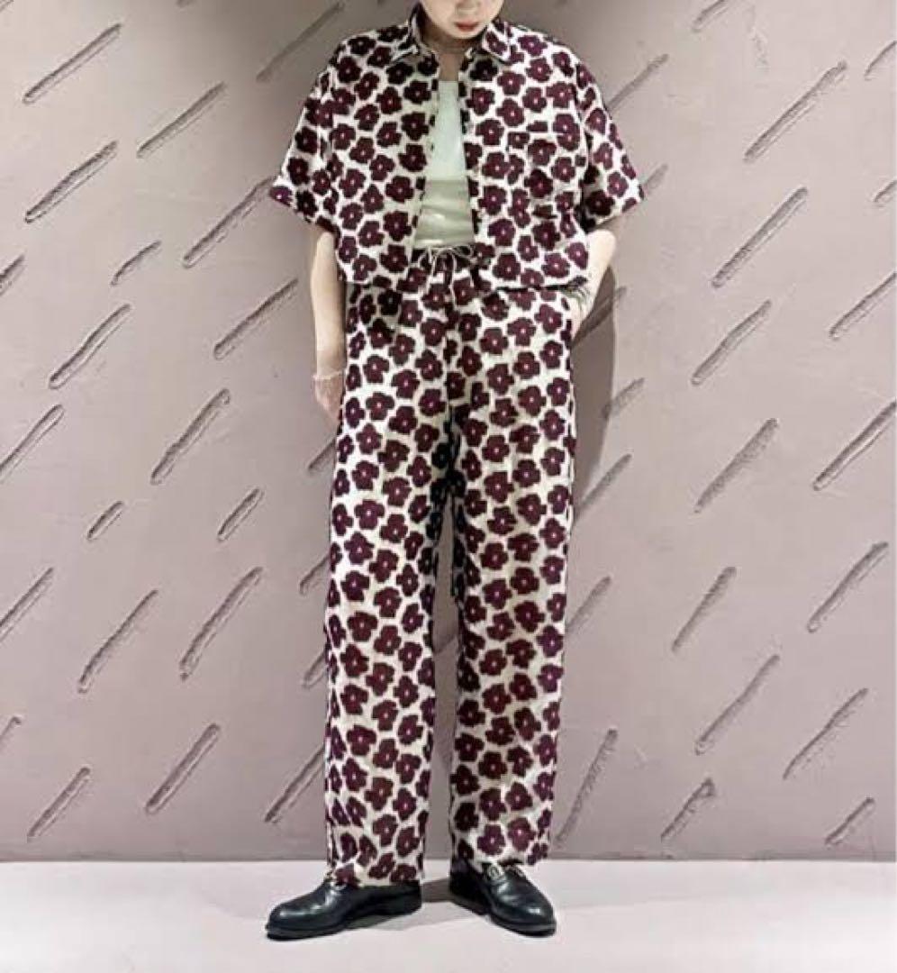 6（ROKU）＞フラワー ジャカード ショートスリーブシャツ