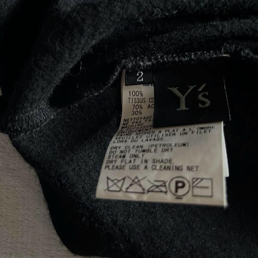 極美品 ワイズ Y's バイカラー 異素材 レイヤード タートル ウール