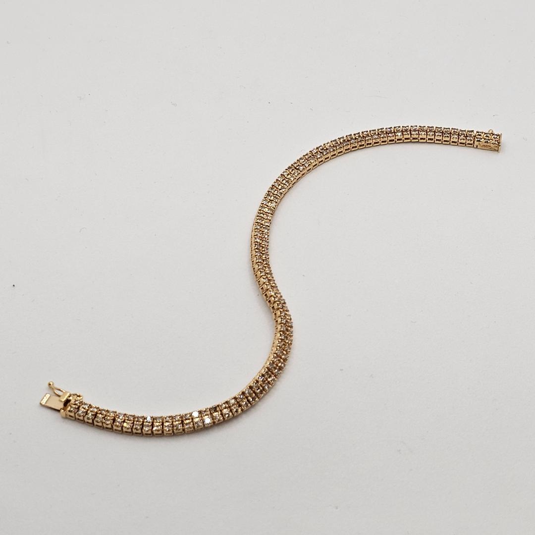 【美品】18K 3.1ct 天然ダイヤモンド テニスブレスレット 14.9g