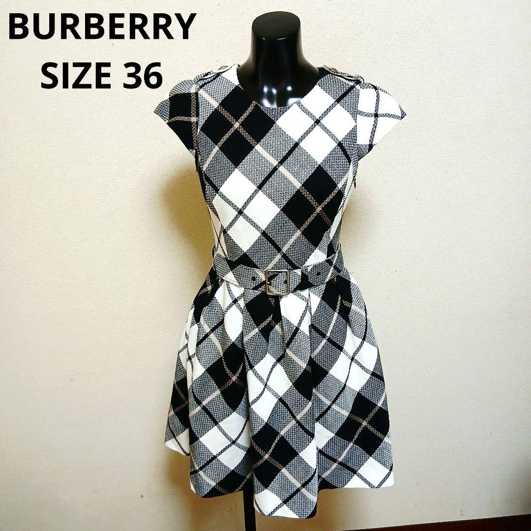 BURBERRY バーバリー チェック柄 ベルト付き ワンピース 36 - メルカリ