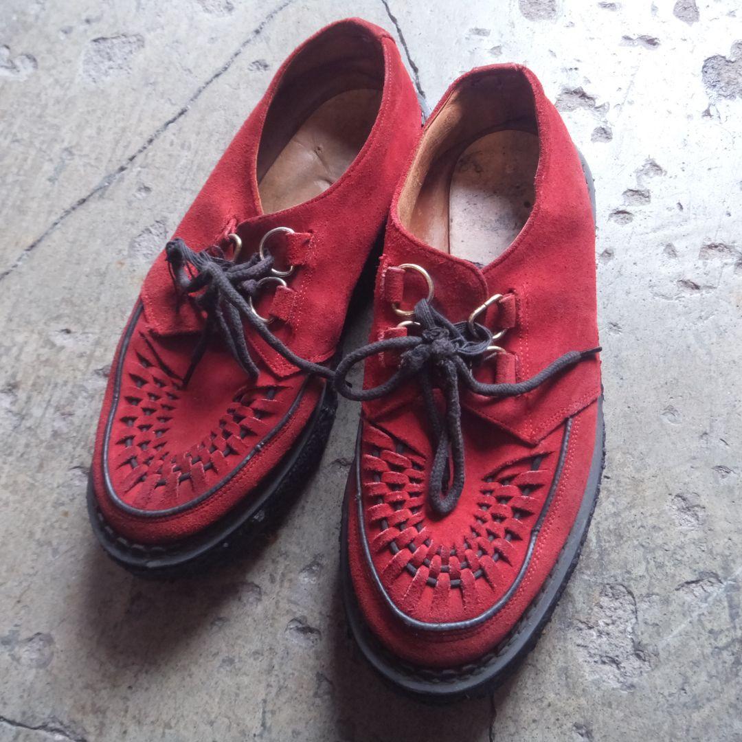 ジョージコックス ラバーソール 赤 スエード - メルカリ
