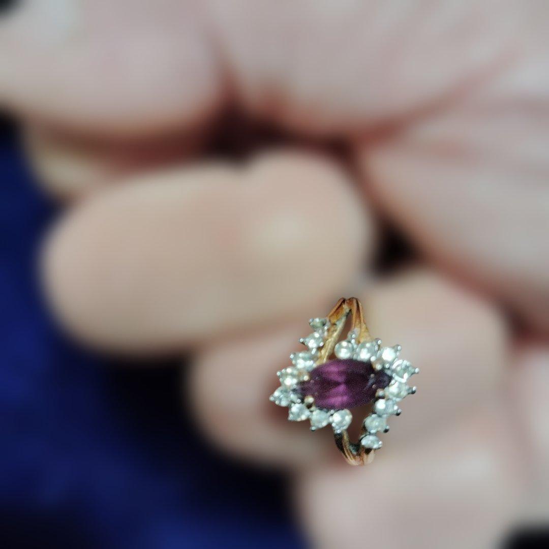 紫色の中心石 花デザインリング 楽天市場】【最短当日出荷】すみれの花モチーフ マルチカラージュエル