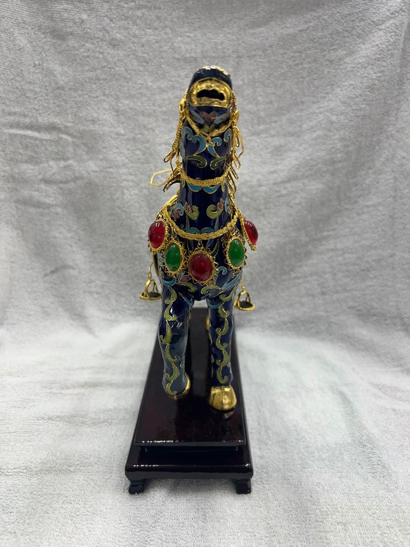 中国工芸 七宝焼 馬 金工細工馬置物 - メルカリ