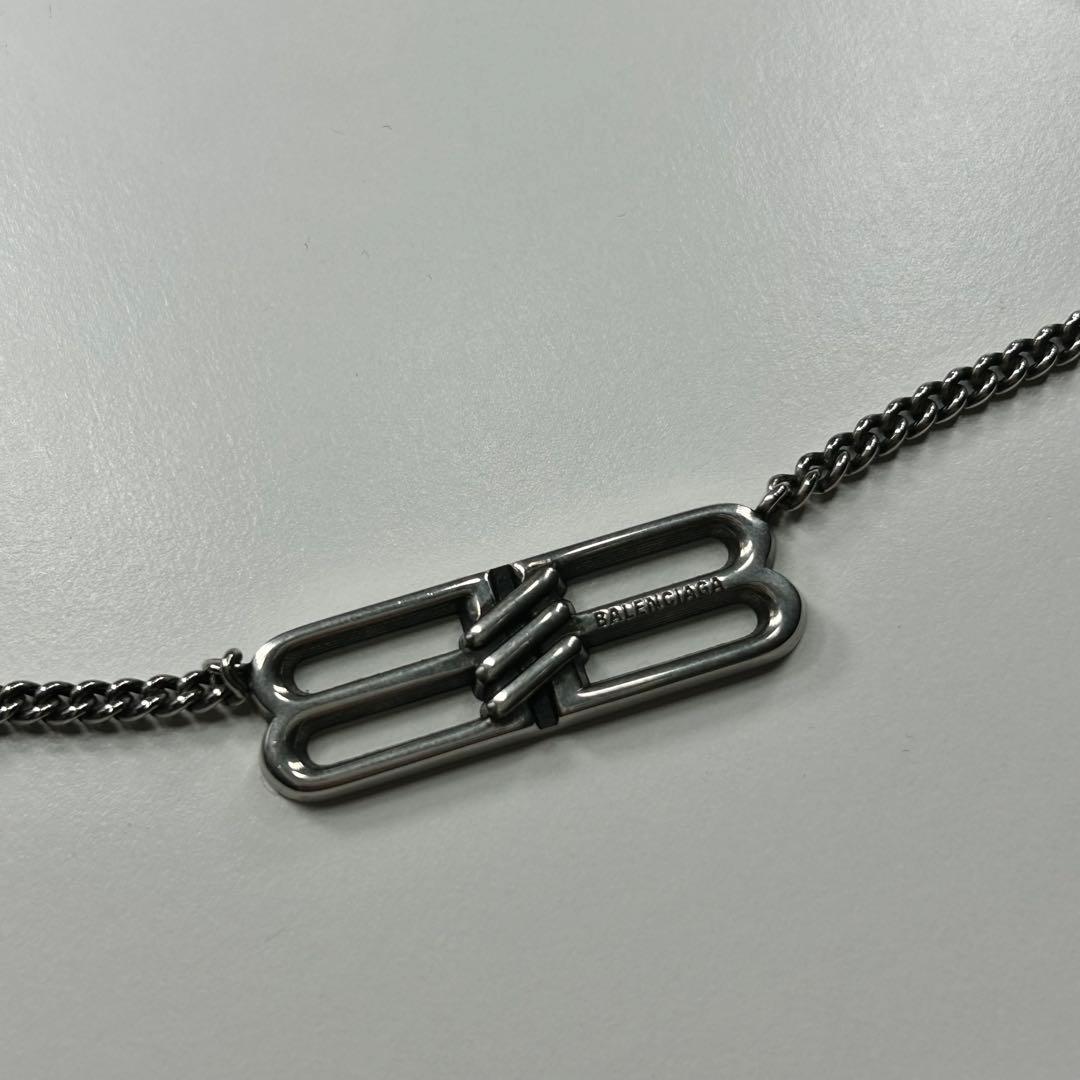 Balenciaga BB シルバー チェーン ネックレス - メルカリ