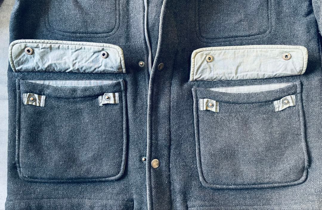 t*t様 L.L.Bean ウールジャケット チェック裏地 ダークグレー　ハーフ