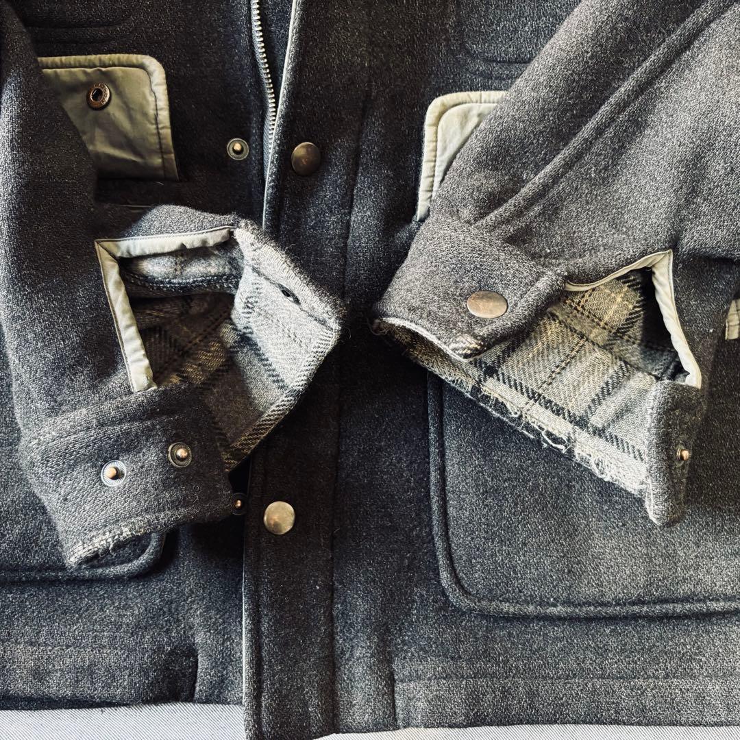 t*t様 L.L.Bean ウールジャケット チェック裏地 ダークグレー　ハーフ