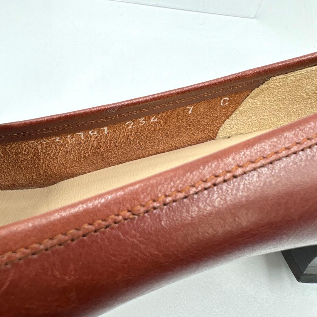 サルヴァトーレフェラガモ ガンチーニ パンプス 7C 24.5cm ブラウン