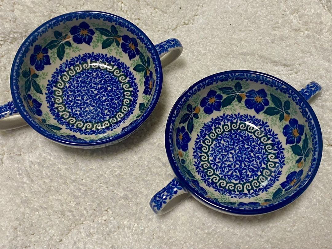 激レア】取っ手可愛くて便利 ポーリッシュポタリー ポーランド スープ