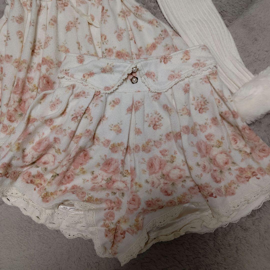 LIZ LISA 花柄 スカパン セットアップ ロリカワ 姫系 起毛 - メルカリ