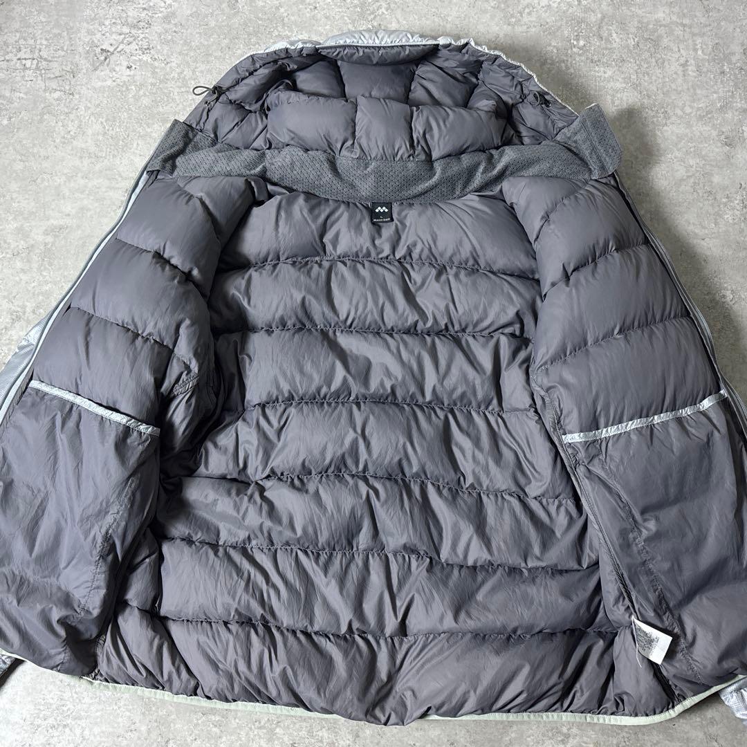 美品□montbell 【L】ライトアルパイン ダウンパーカ シルバー グレー