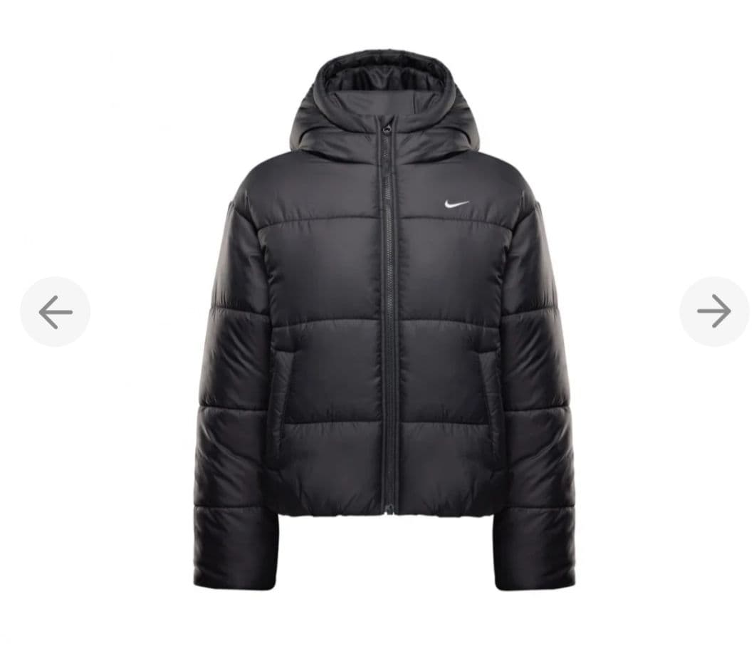 Nike ブラック ダウンジャケット フード付き - メルカリ