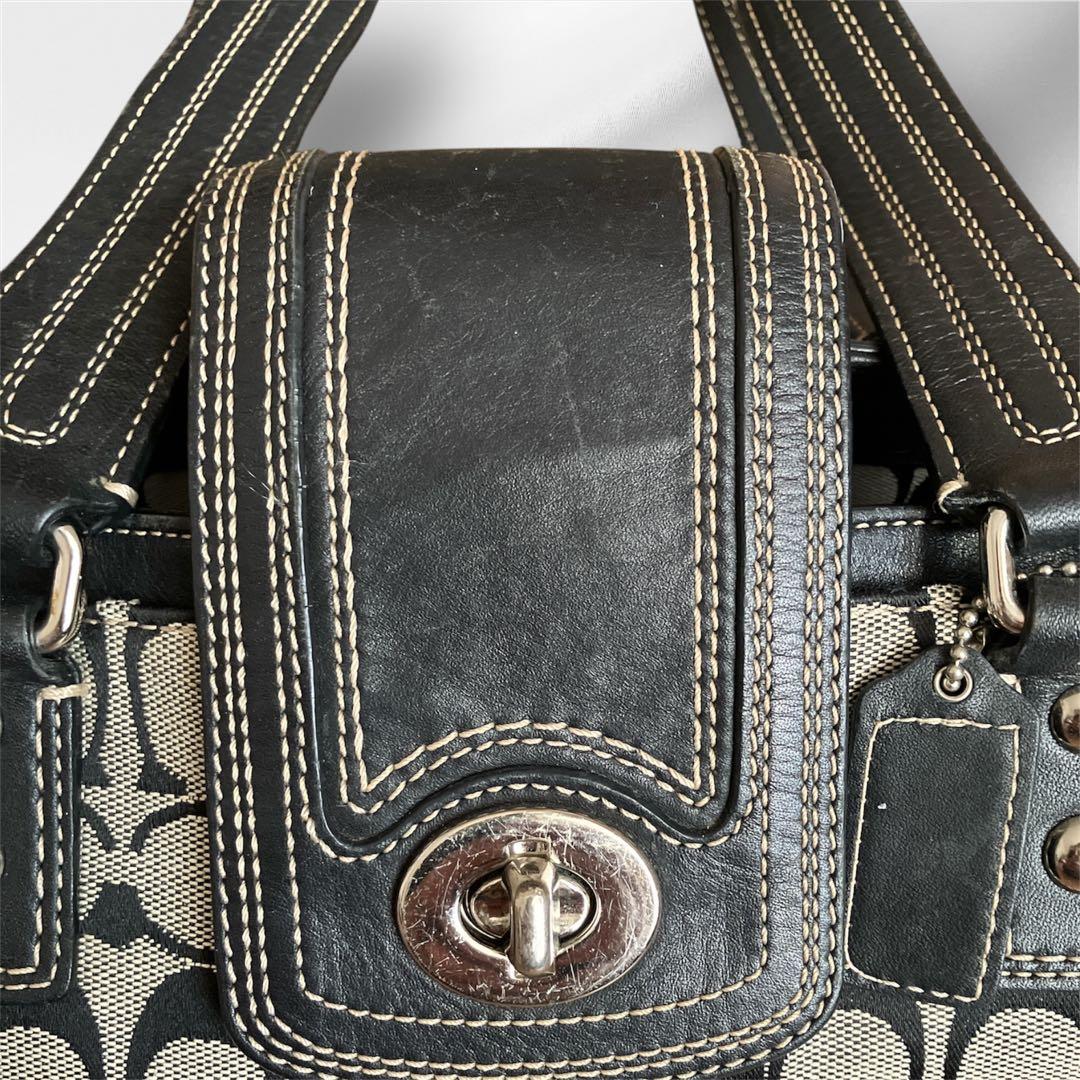 COACH コーチ ワンショルダーバッグ キャンバス F13975 ターンロック