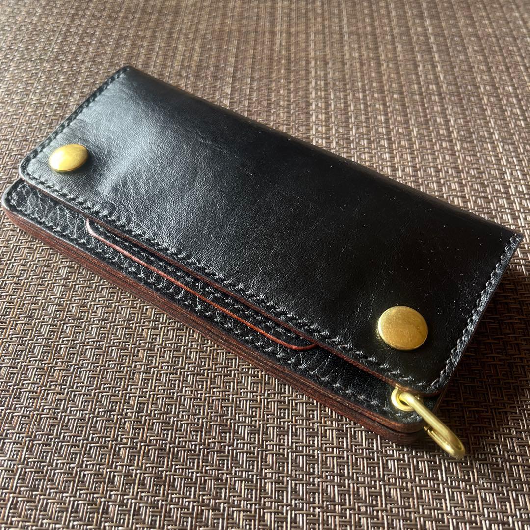 MARYAM 馬革 ロングトラッカーウォレット 茶芯 ブラス シボ - メルカリ