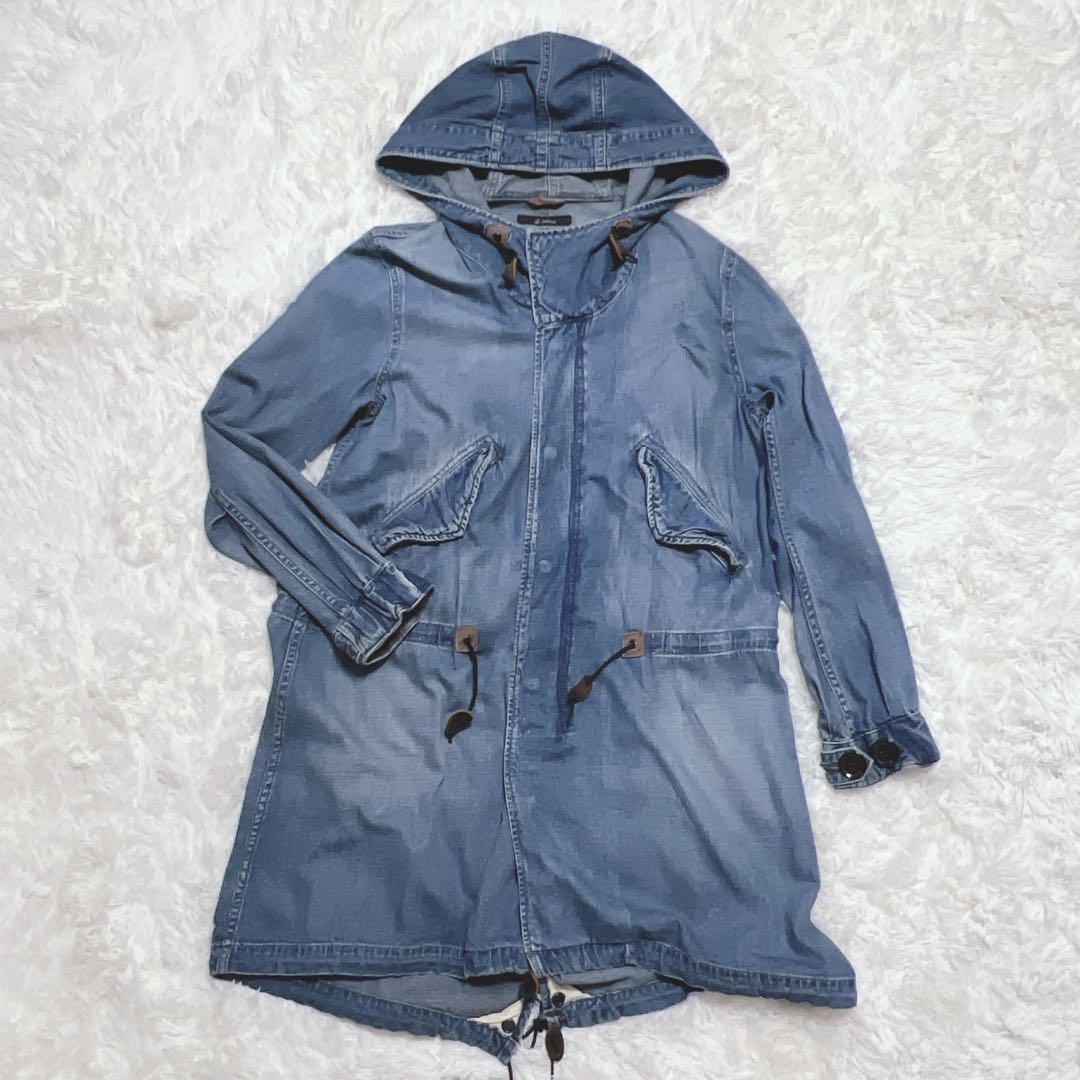 Johnbull デニム コート モッズコート 佐藤健 ネイビー 紺 フード