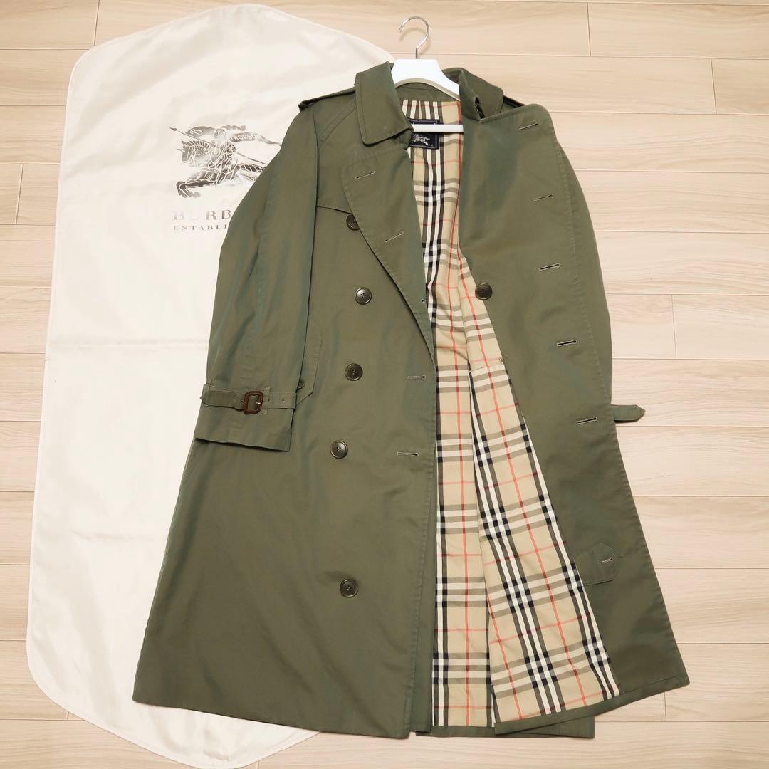 希少 ビンテージ BURBERRY トレンチコート バーバリー 玉虫色 カーキ