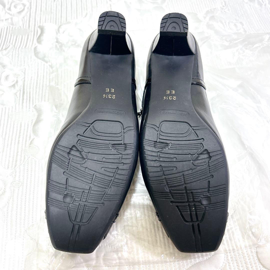 極美品❤︎アシックス ペダラ パンプス リボン ストラップ レザー 23.5