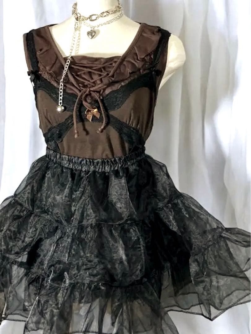 最終価格✴︎希少90sバレエコア編み上げレースy2kフェアリーグランジ