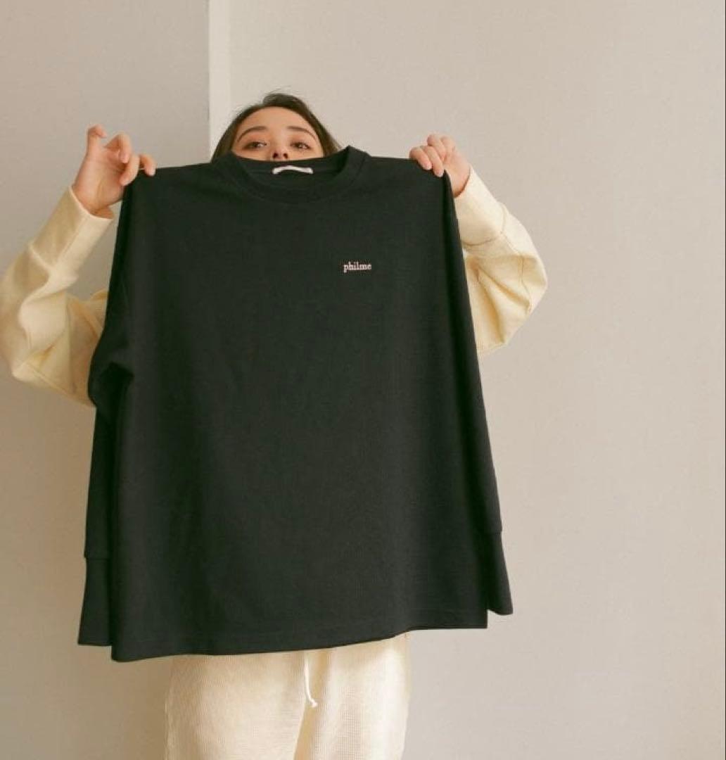 philme waffle room wear 黒 オーバーサイズ スウェット DAMAGE WAFFLE CREW LS(D.BROWN) – ANCELLM