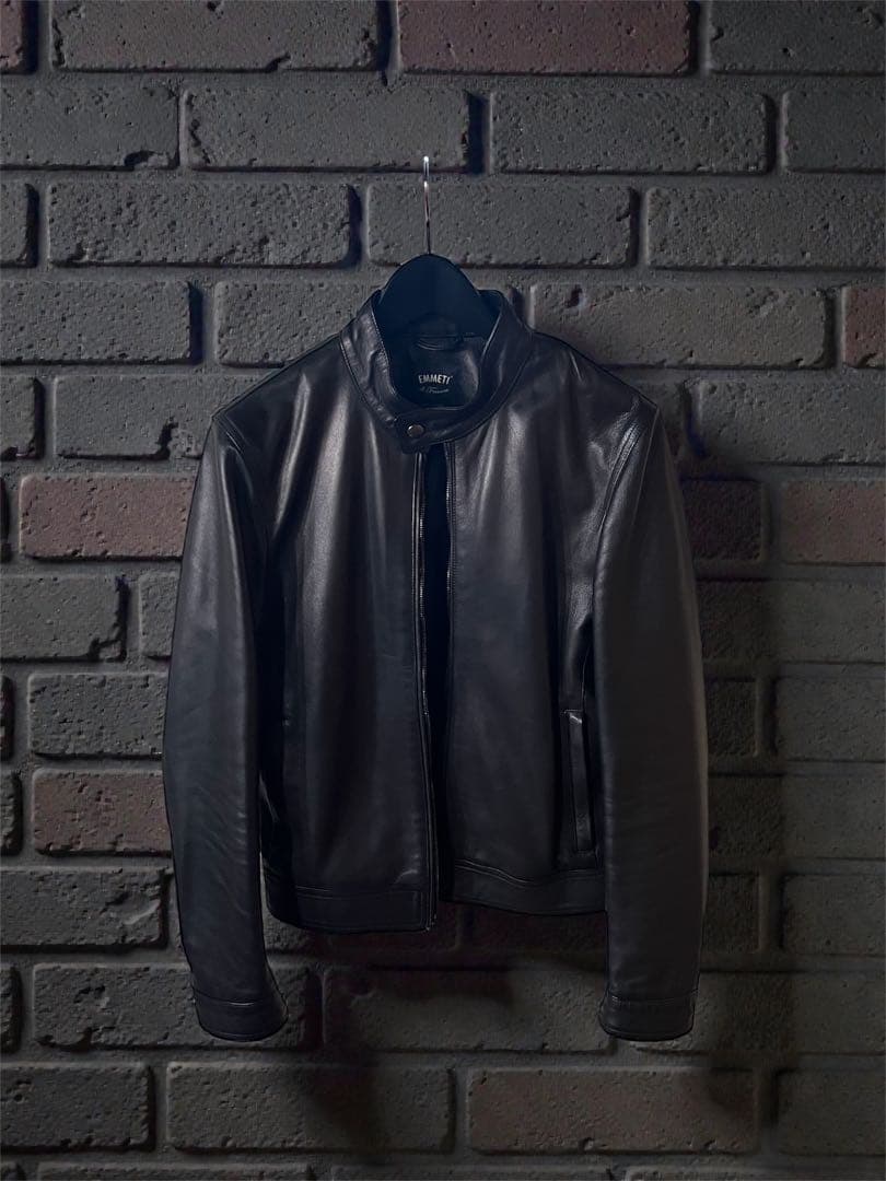 Emmeti エンメティ JURI シングルライダース ブラック 44 EMMETI JURI ユリ エンメティ ナッパレザー シングルライダース