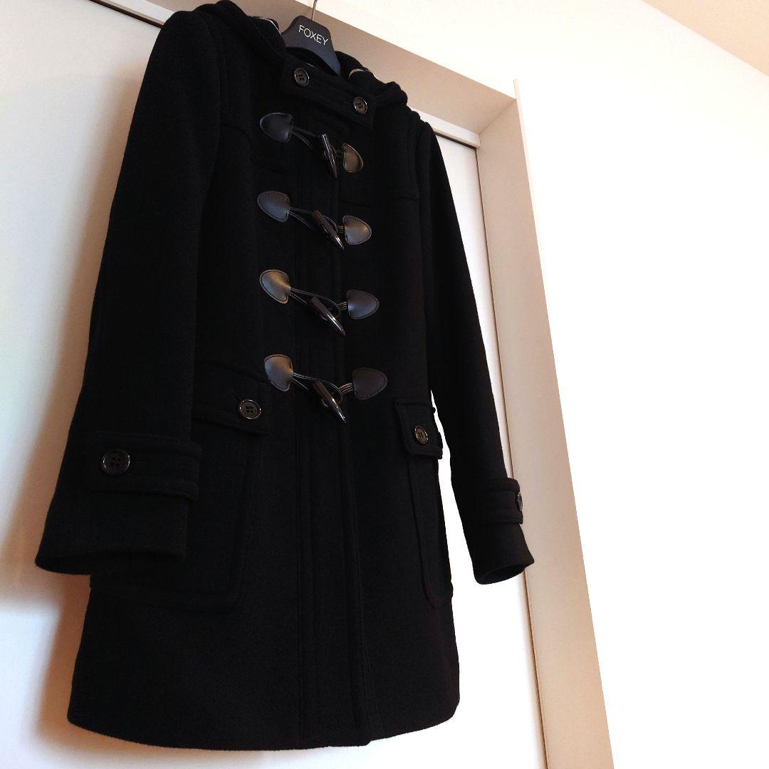 バーバリー ダッフルコート ブラック 38サイズ BURBERRY (バーバリー) ウール 裏チェック ダッフルコート BB8033638