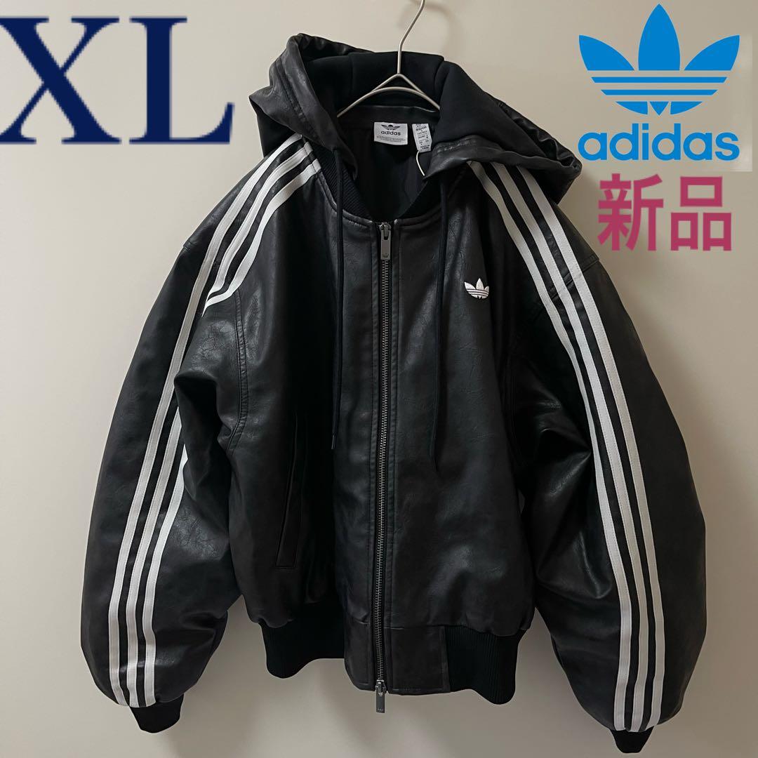 新品XL】ADILENIUMシーズン3 ビンテージ フェイクレザージャケット黒白