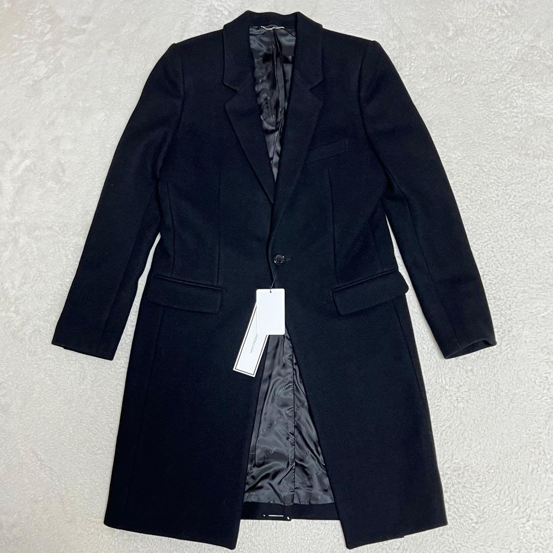 【札付き未使用極美品】ジョンローレンスサリバン　チェスターコート　カシミヤ　黒 JOHN LAWRENCE SULLIVAN（ジョン ローレンス サリバン） チェスター