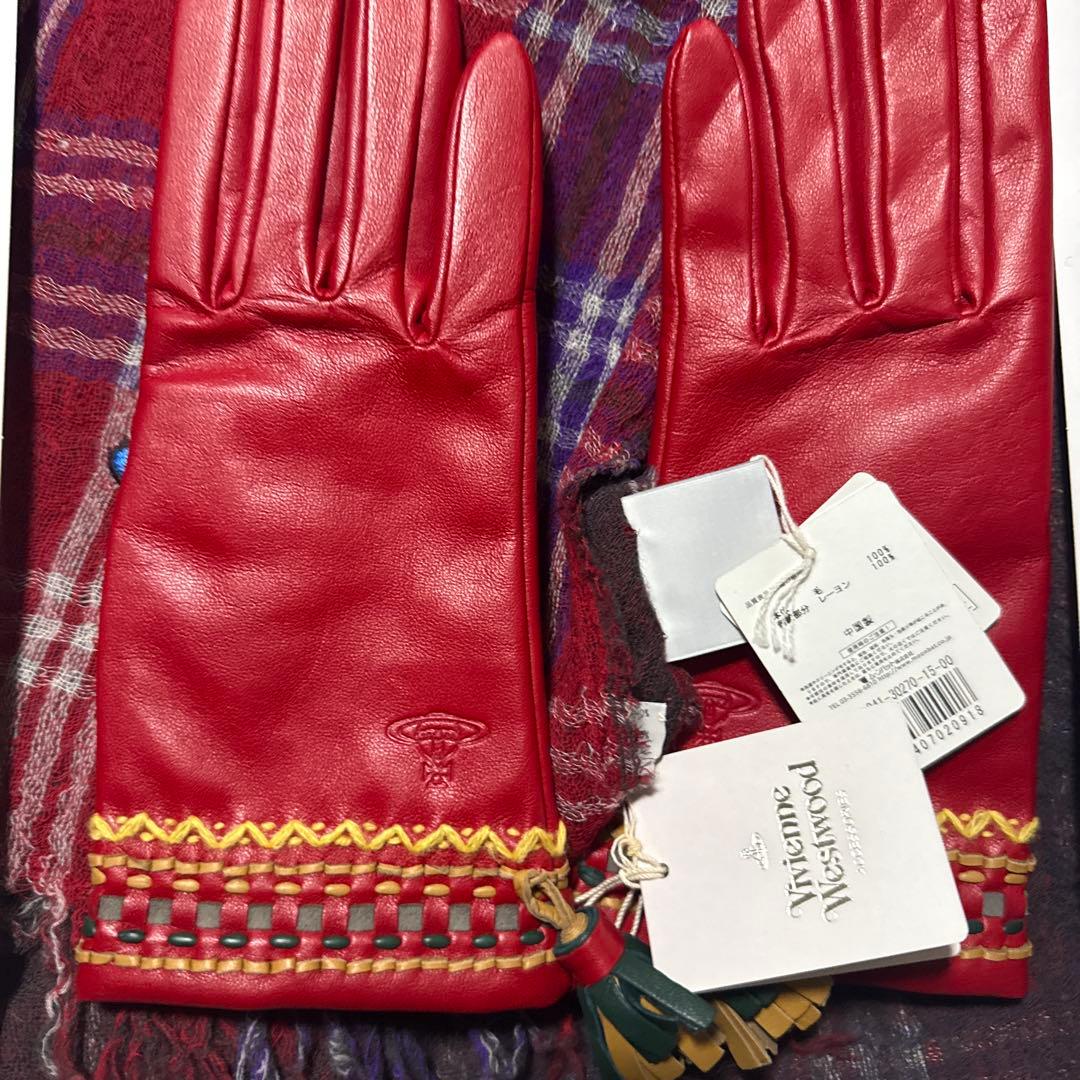 Vivienne Westwood レザー手袋 赤　新品未使用 楽天市場】ヴィヴィアンウエストウッド 手袋 赤(レッド) Vivienne