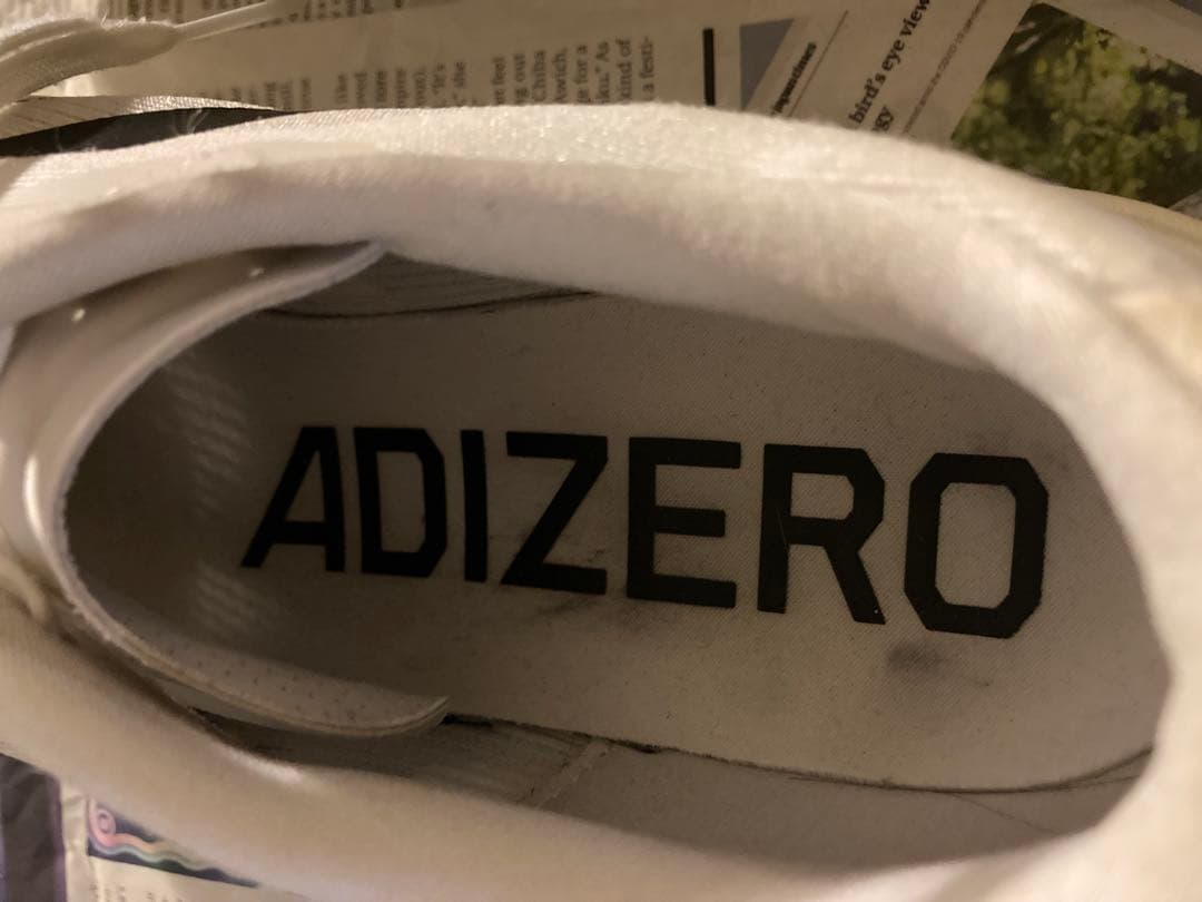 チ*グ様 ADIZERO evo sl ホワイト/ブラック 27.5cm