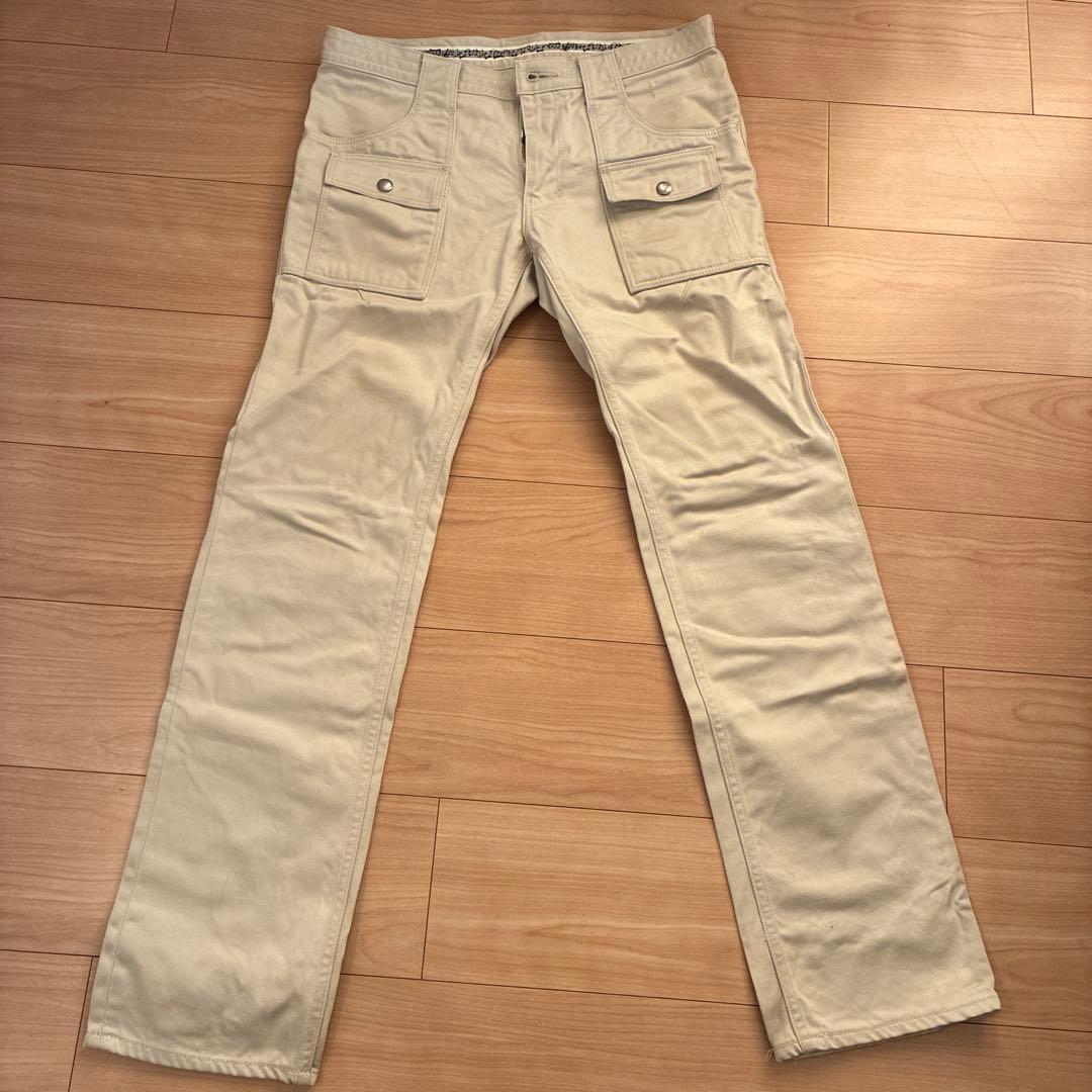 ナンバーナインベージュ ストレートレッグ チノパン ベージュ 【ツータック】チノパン 折り目加工 無地 カジュアルパンツ