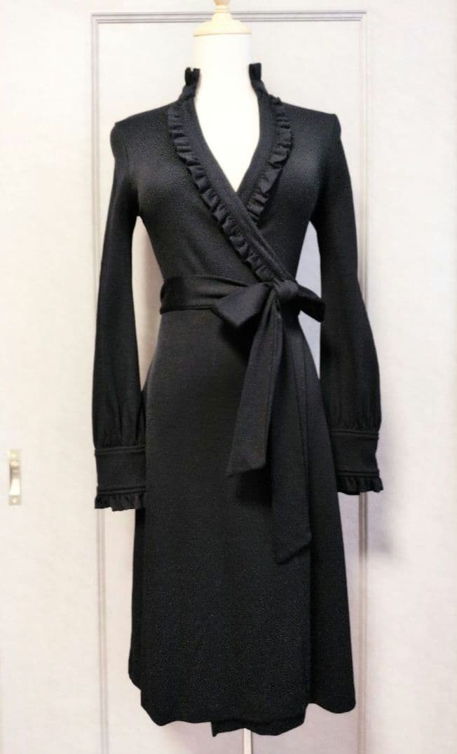 【DIANE von FURSTENBERG】ブラック ウール ラップドレス☆ Tuxedo Pia Wrap Dress – Diane von Furstenberg
