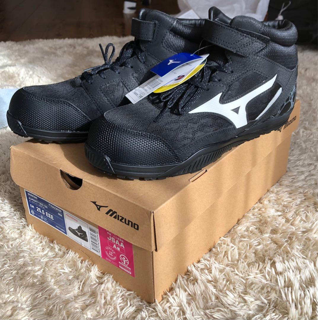 MIZUNO　SDII13H　F1GA230709　B×Hミズノ　安全靴 新品 オールマイティ MIZUNO SDII13H F1GA230709 ブラック×ホワイト ミズノ