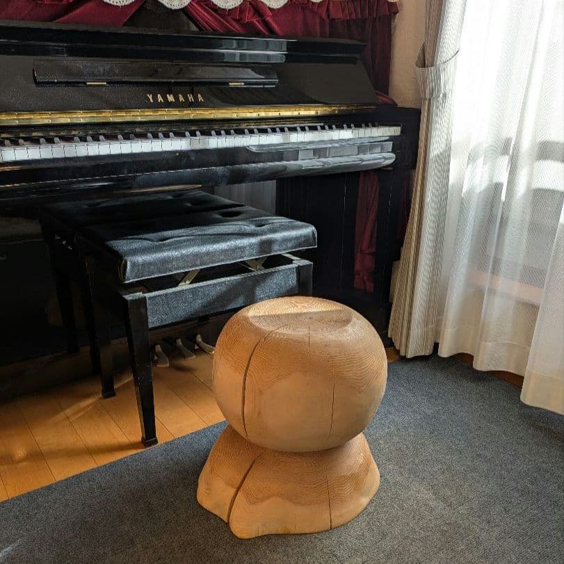 天然ヒバ 大型 切り株 丸太 椅子 スツール テーブル 高さ約41.5cm