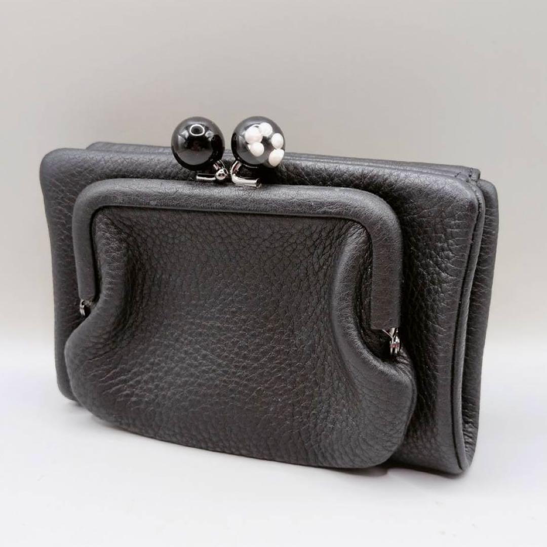 ear PAPILLONNER イアパピヨネ 財布 がま口 ブラック パピヨネ - メルカリ